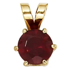 Anhänger 6,2x9,4mm Granat rot dunkelrot & 585 Gold Gelbgold Halsschmuck Damen