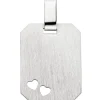Anhänger 14,9x20mm Gravurplatte 2 Herzen Herzchen mattiert 925 Silber