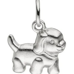 Anhänger 11,3x11,1mm Halsschmuck Kinder Hund Hündchen aus 925 Silber rhodiniert