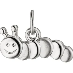 Anhänger 16,1x7,6mm Halsschmuck Kinder Raupe aus 925 Silber rhodiniert teilmatt