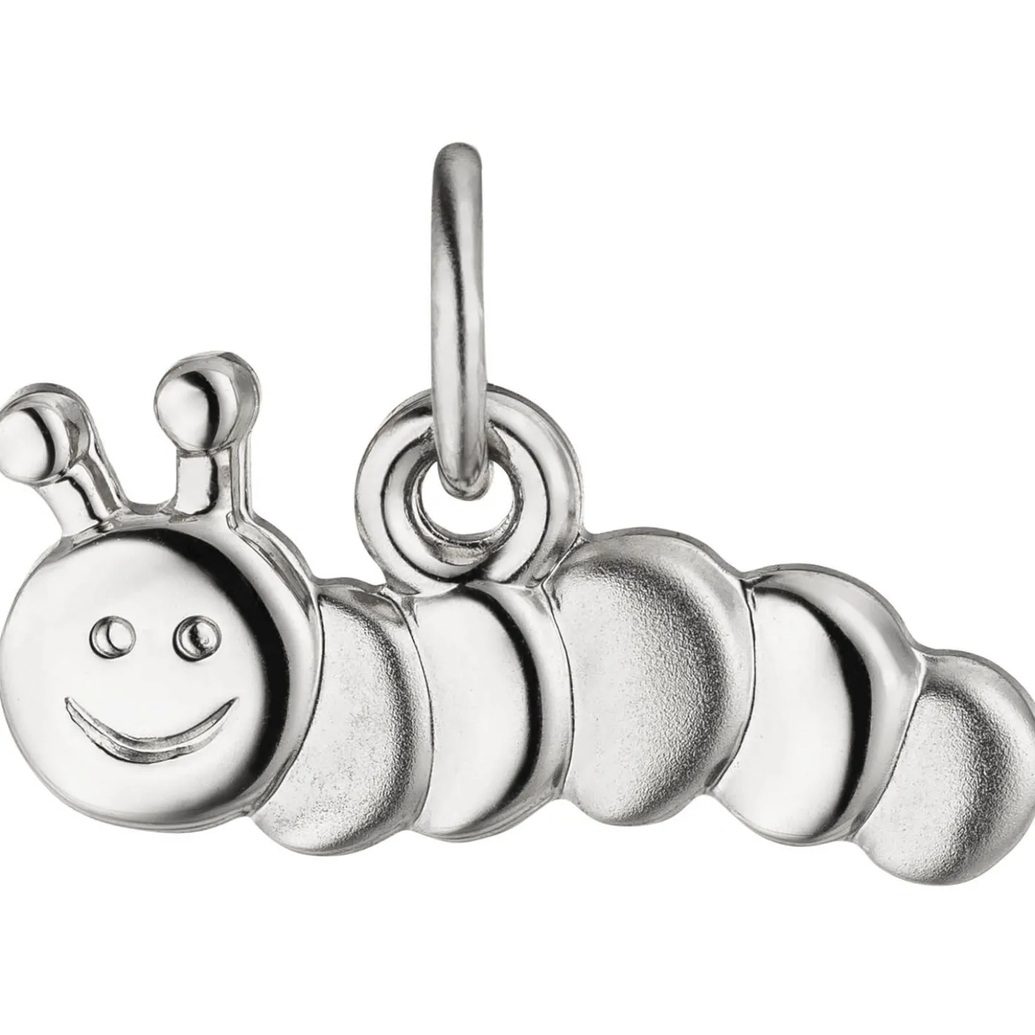 Anhänger 16,1x7,6mm Halsschmuck Kinder Raupe aus 925 Silber rhodiniert teilmatt