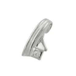 Anhänger 16x7mm Halsschmuck mit quadratischem Zirkonia am Rand 925 Silber Damen