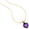 Anhänger 7,9x12,9mm Herz aus Amethyst violett 333 Gold Gelbgold Damen