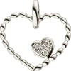 Anhänger 14,9x15,4mm Herzen Herz Doppelherz 6 Diamanten 0.03Ct W/SI 585 Weißgold