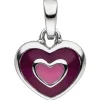 Anhänger 9,2x9,5mm Herz Herzchen mit pink-lila Lakierung 925 Silber rhodiniert