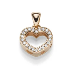 Anhänger 11,5x15,5mm Herz mit 22 Diamanten 0,13ct 750 Gold Rotgold
