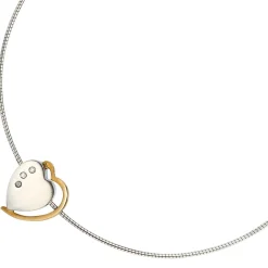 Anhänger 15x16,4mm Herz mit 3 Diamanten 0.03Ct W/SI 585 Gelbgold & Weißgold