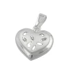 Anhänger 14x14mm Herz mit Schliff 3 Zirkonia 925 Silber Herzanhänger Damen