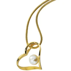 Anhänger 19,7x21,3mm Herz mit Süßwasser Zuchtperle 585 Gold Gelbgold Damen