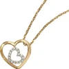 Anhänger 16,3x16,2mm Herz zwei Herzen 16 Diamanten 0.12Ct 585 Gelbgold
