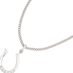 Anhänger 14,4x17,1mm Hufeisen 925 Silber glänzend 5 Zirkonia weiß Kinder