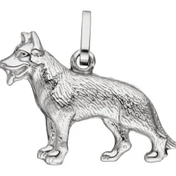 Anhänger 21,3x14,5mm Hund Schäferhund aus echtem 925 Silber 3D-geformt Unisex