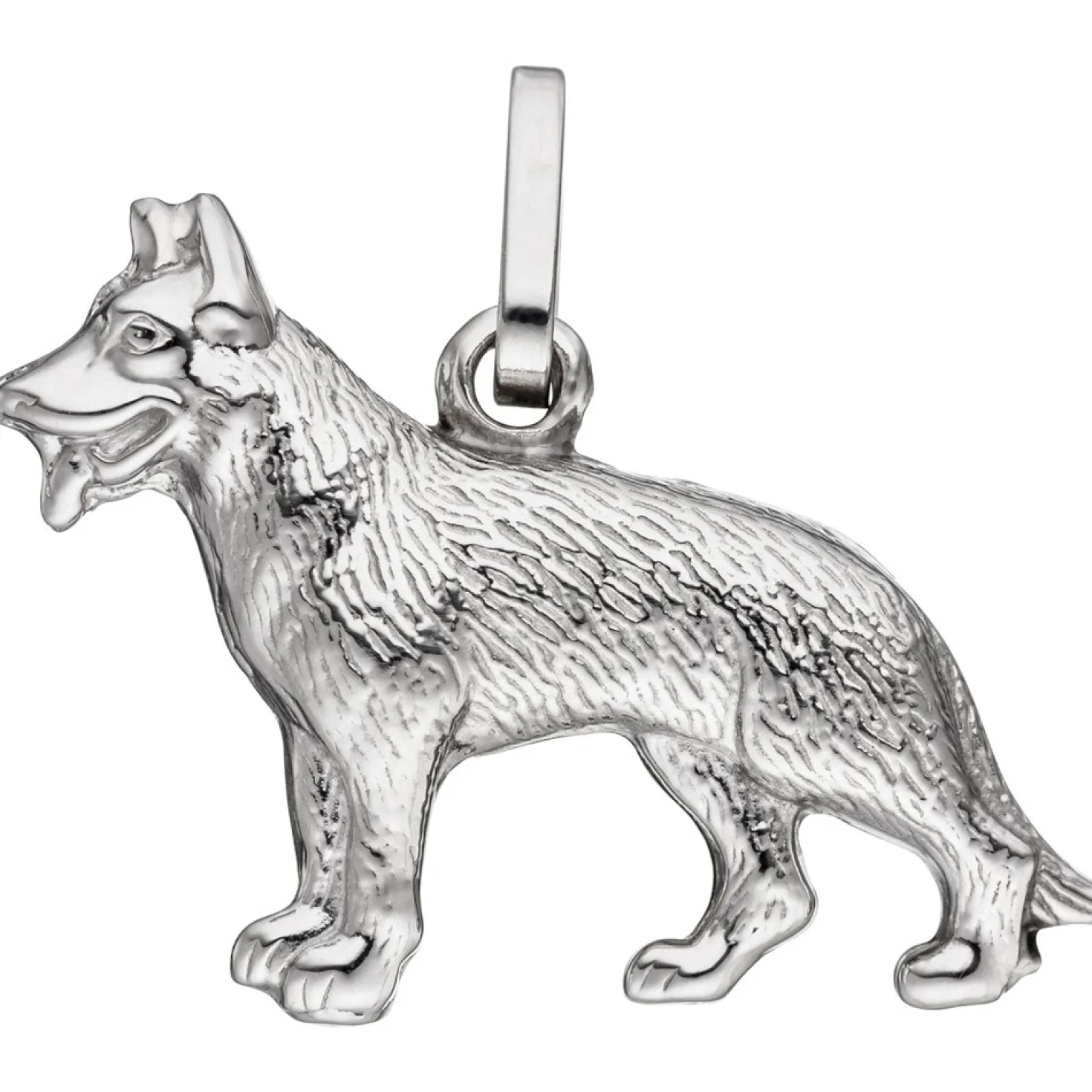 Anhänger 21,3x14,5mm Hund Schäferhund aus echtem 925 Silber 3D-geformt Unisex