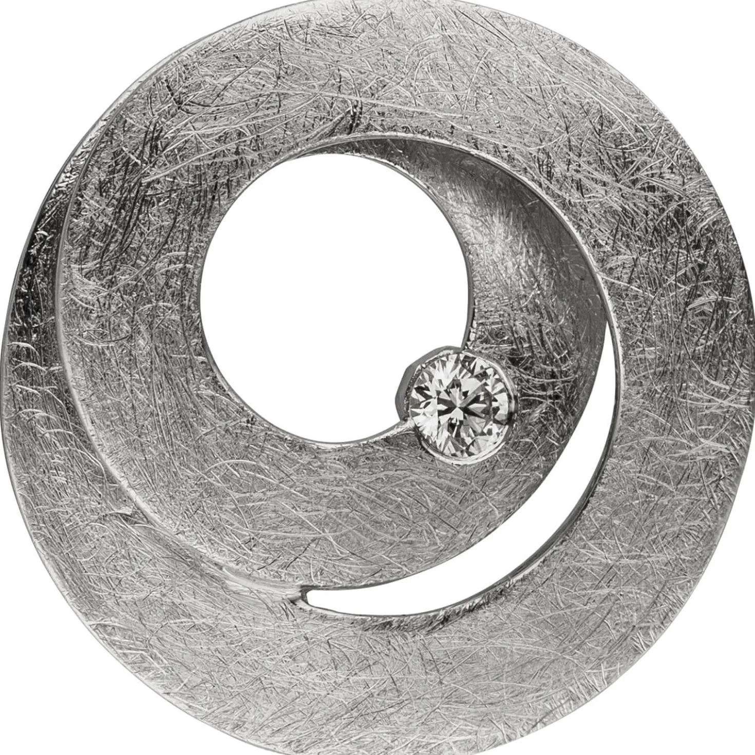 Anhänger 20,8x21,2mm in Spiralform 585 Gold Weißgold Diamant 0,09 Ct rund
