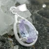 Anhänger 14x8mm in Tropfenform Tropfen Zirkonia lavendel 925 Silber Damen