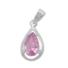 Anhänger 14x8mm in Tropfenform Tropfen Zirkonia pink facettiert 925 Silber Damen