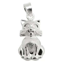 Anhänger 15x9mm Katze Kätzchen aus 925 Silber Kettenanhänger Halsschmuck Damen