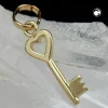 Anhänger 15x5mm Kettenanhänger Herz Schlüssel aus 375 Gold Gelbgold Goldanhänger
