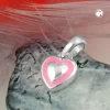 Anhänger 8,5x6,5mm Kettenanhänger kleines Herz rosa 925 Silber für Kinder