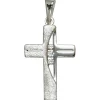 Anhänger 14,5x23,9mm Kettenanhänger Kreuz 925 Silber mit 3 Zirkonia Halsschmuck