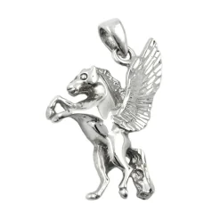 Anhänger 22x18mm Kettenanhänger Pferd mit Flügel echtes 925 Silber für Damen