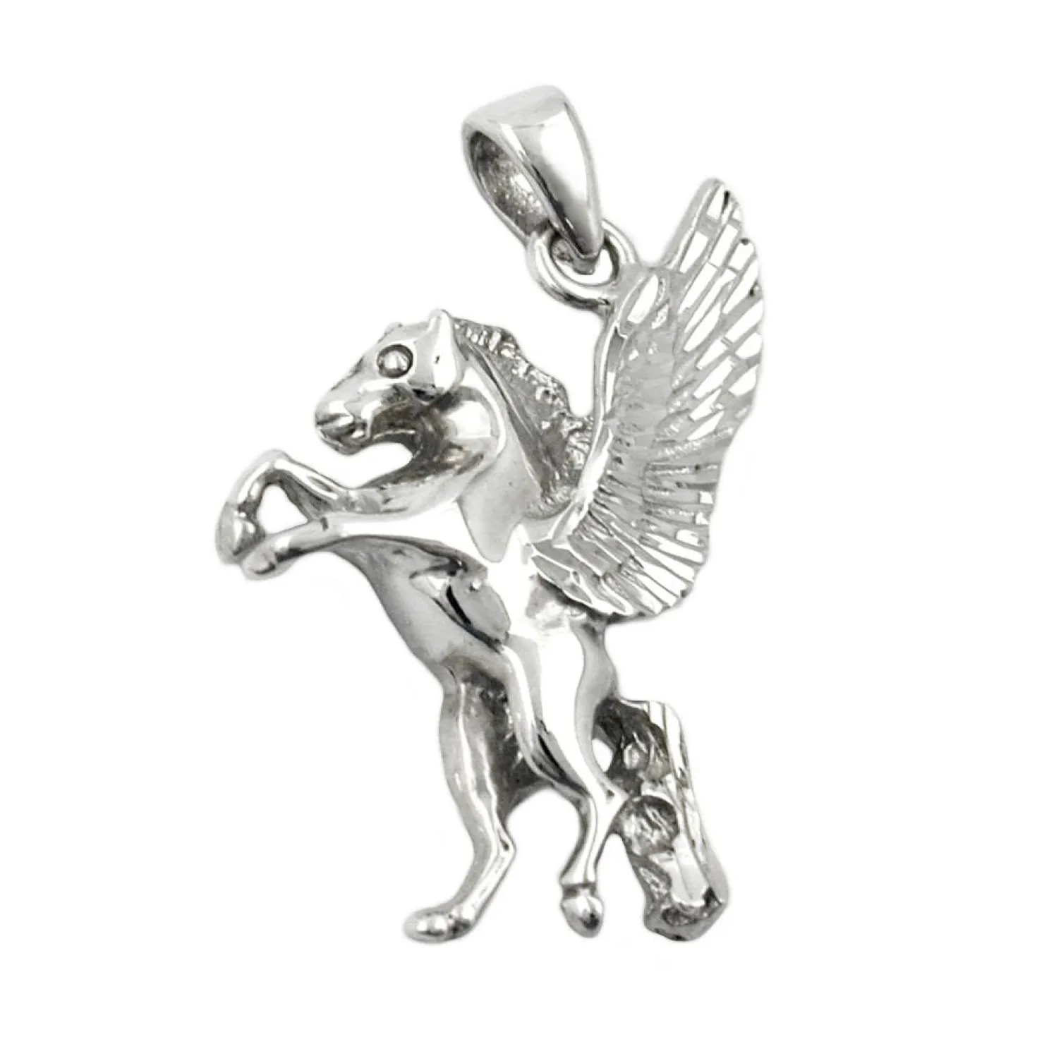 Anhänger 22x18mm Kettenanhänger Pferd mit Flügel echtes 925 Silber für Damen