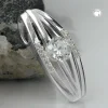 Anhänger 21x8mm Kettenanhänger streifig mit Zirkonia aus echtem 925 Silber Damen