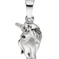 Anhänger 7,6x14,1mm Kinder Halsschmuck Einhorn aus 925 Sterlingsilber rhodiniert