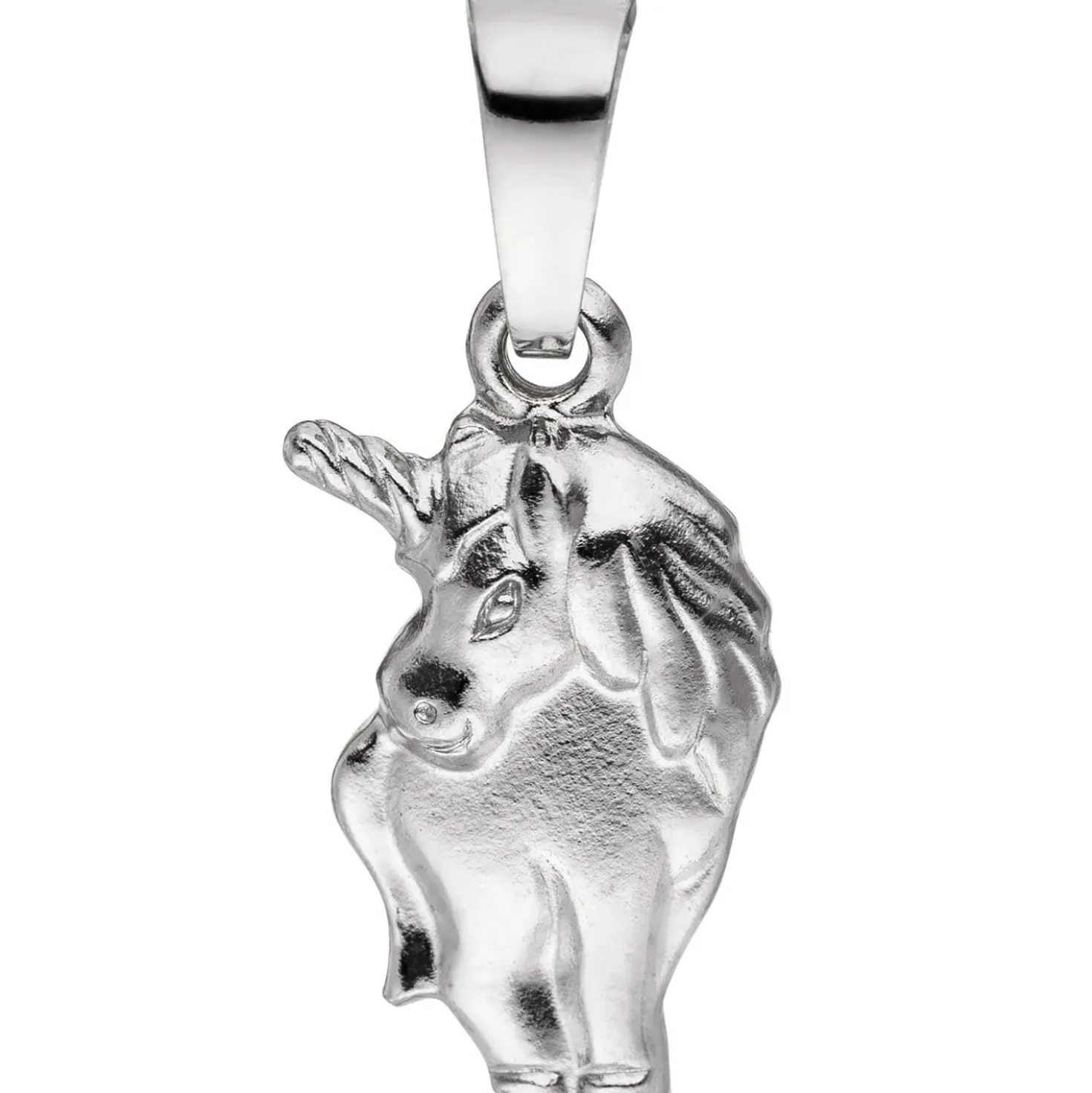 Anhänger 7,6x14,1mm Kinder Halsschmuck Einhorn aus 925 Sterlingsilber rhodiniert
