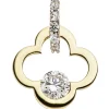Anhänger 13,1x16,9mm Kleeblatt Glückszeichen mit Zirkonia 333 Gold Gelbgold