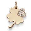 Anhänger 16,5x20mm Kleeblatt 585 Gold Rotgold mit 13 Diamanten 0,11ct TW-SI