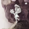 Anhänger 16x10mm kleine Elfe mit Zauberstab weiße Zirkonia 925 Silber