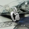 Anhänger 9x9mm kleines Herzchen mit Zirkonia auf einem offenen Herz 925 Silber