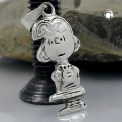 Anhänger 25x11mm kleines Mädchen aus Trickfilm echtes 925 Silber für Kinder