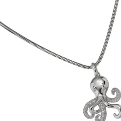 Anhänger 22,2x28,2mm Krake Octopus mit Zirkonia weiß 925 Silber Kinder