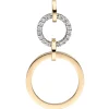 Anhänger 15,5x29,2mm Kreise aus 585 Gold Gelbgold mit 18 Diamanten 0,09 Ct