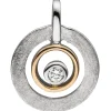 Anhänger 11,1x14,3mm 2 Kreise aus 585 Gold Rotgold mit Diamant 0.03Ct