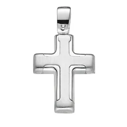 Anhänger 13x23,5mm Kreuz aus 585 Gold Weißgold Goldkreuz poliert Unisex