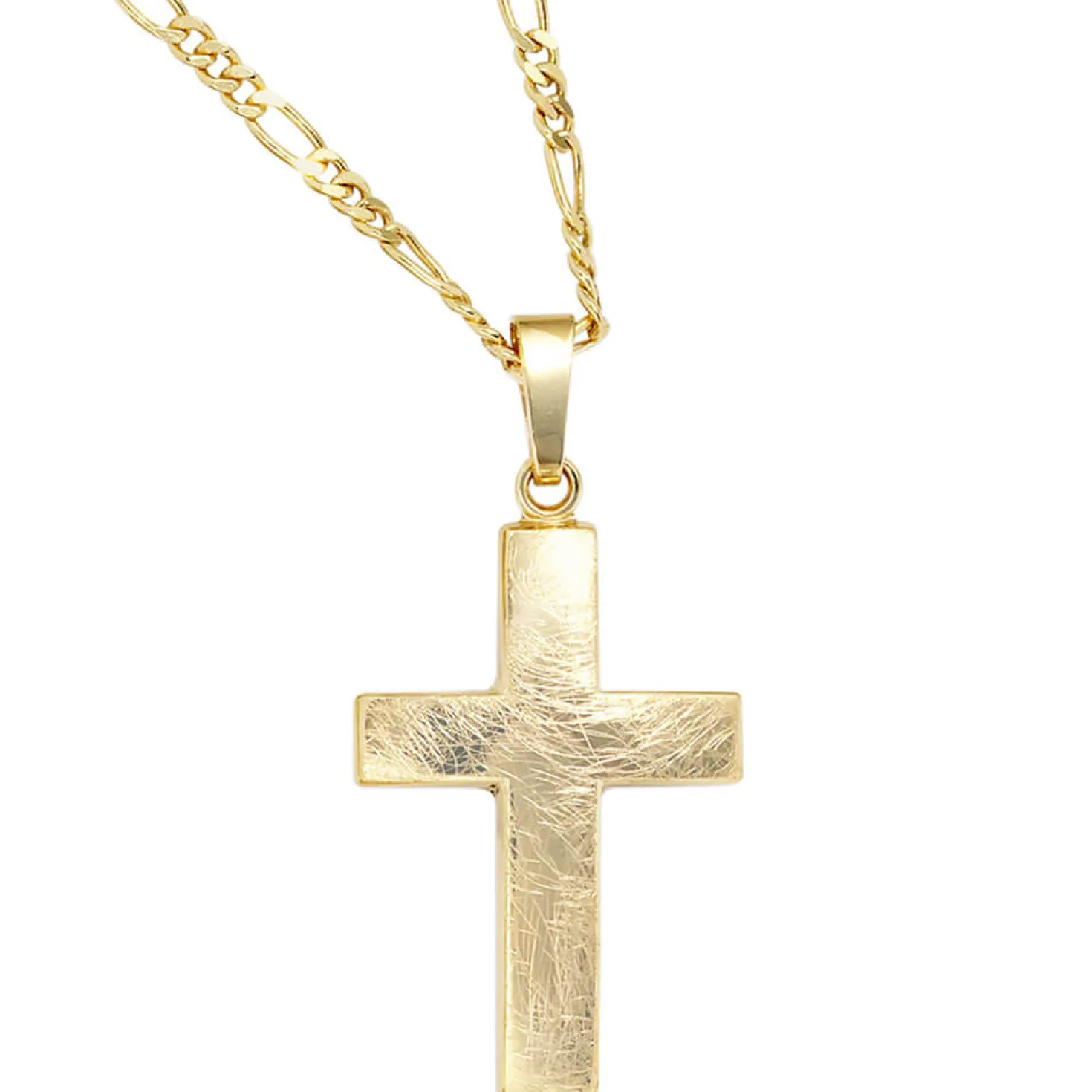 Anhänger 18,7x30,8mm Kreuz 333 Gold Gelbgold eismatt Unisex Goldanhänger