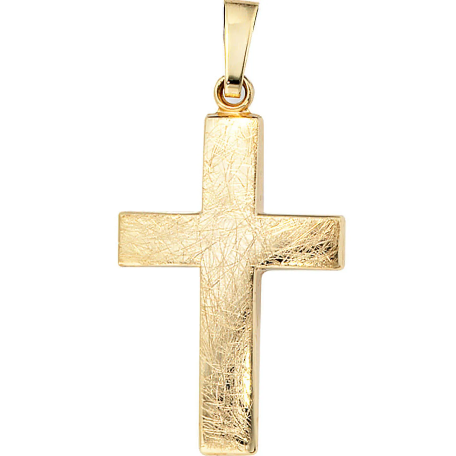 Anhänger 18,7x30,8mm Kreuz 333 Gold Gelbgold eismatt Unisex Goldanhänger