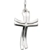 Anhänger 13,3x22,4mm Kreuz mit Diamant 0.015Ct Brillant 585 Gold Weißgold