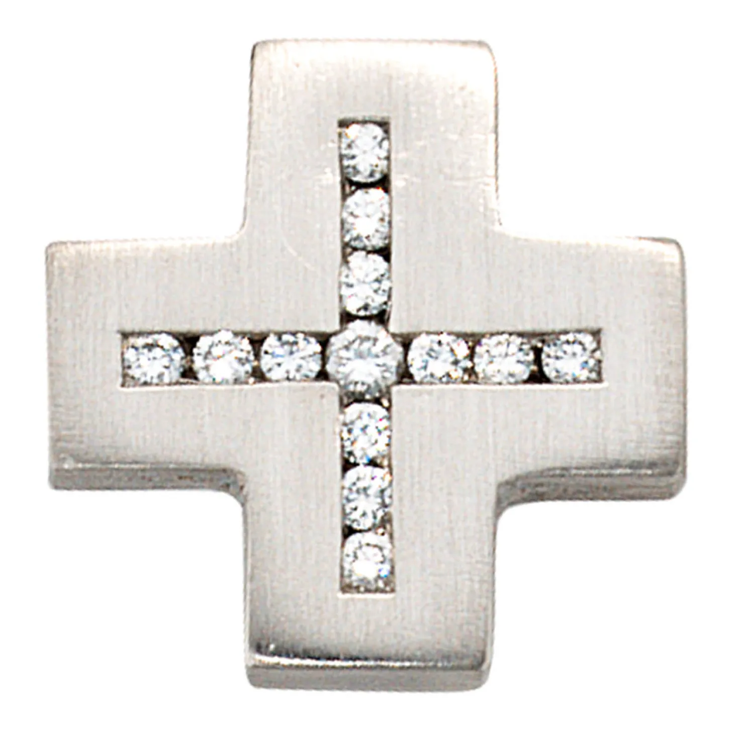 Anhänger 14,5x14,5mm Kreuz mit Diamanten 0.2Ct W/SI 950 Platin Platinanhänger