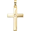 Anhänger 14x23,1mm Kreuz mit Zirkonia 333 Gold Gelbgold Goldkreuz