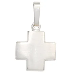 Anhänger 11x13,4mm Kreuz 925 Silber breit symmetrisch matt Silberkreuz Unisex