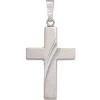 Anhänger 18,6x30,7mm Kreuz 925 Silber glänzend Streifen Silberkreuz