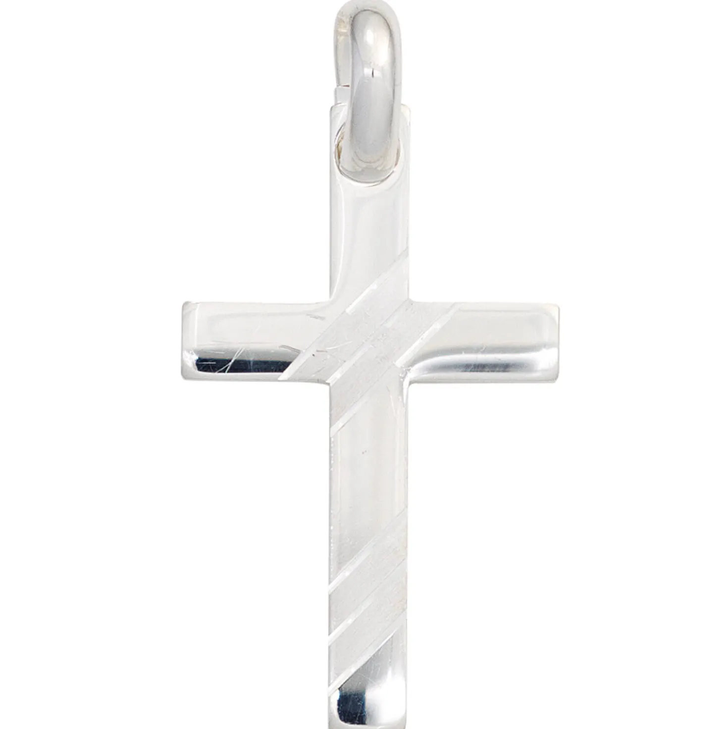 Anhänger 21x35,1mm Kreuz 925 Silber glänzend teilmatt Silberkreuz Unisex