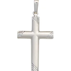 Anhänger 16x27,4mm Kreuz 925 Silber teilmatt glänzend Silberanhänger Unisex