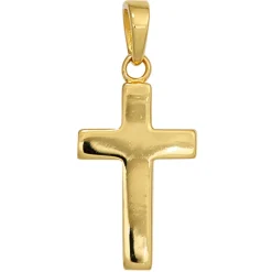 Anhänger 10,9x19,6mm Kreuz 925 Silber vergoldet Gelbgold Silberanhänger Unisex