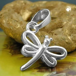 Anhänger 11x12mm Libelle Flügel durchbrochen echtes 925 Silber Kinder