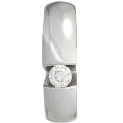 Anhänger 4,4x15,7mm mit Diamant Brillant 0,10 Ct 585 Gold Weißgold Damen